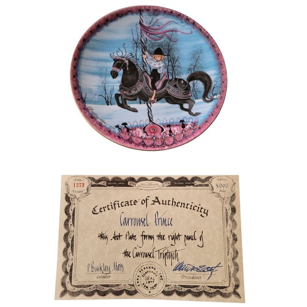 ANNA PERENNA "Carousel Prince" COLLECTOR  Decorative Plate BY P BUCKLEY MOSS.